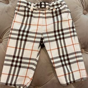 Burberry Baby Girl pink plaid Pants size 9m